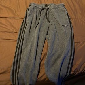 Grey and Black mens adidas pants